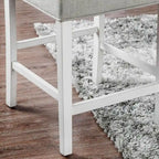 Set of 2 Fabric Counter Height Chair in Antique White and Light Gray