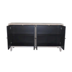 60-in Farmhouse Natural Wood Wash 4 Door Wooden Sideboard Buffet Server Accent Storage Cabinet