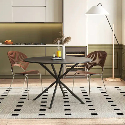 47.24 Modern Cross Leg Round Dining Table