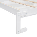 Queen Size Murphy Wall Storage Shelves,Hide Away Bed Frame Easily Folds into Wood Cabinet,W/Mattress Holder