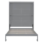 Queen Size Murphy Wall Storage Shelves,Hide Away Bed Frame Easily Folds into Wood Cabinet,W/Mattress Holder