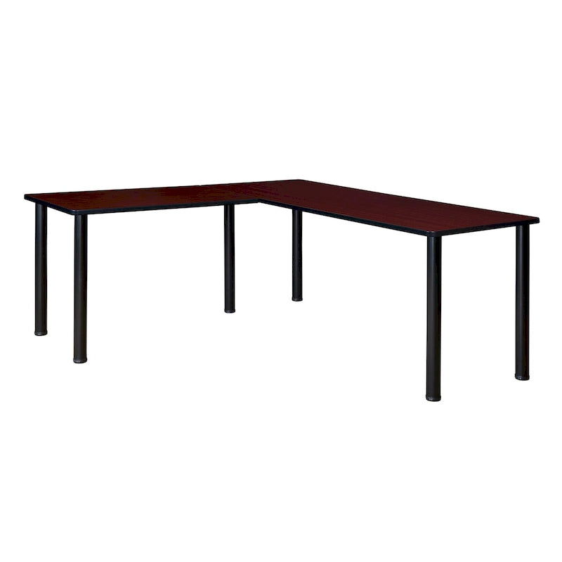 Kee 66 L-Desk with 42 Return, Beige/Black