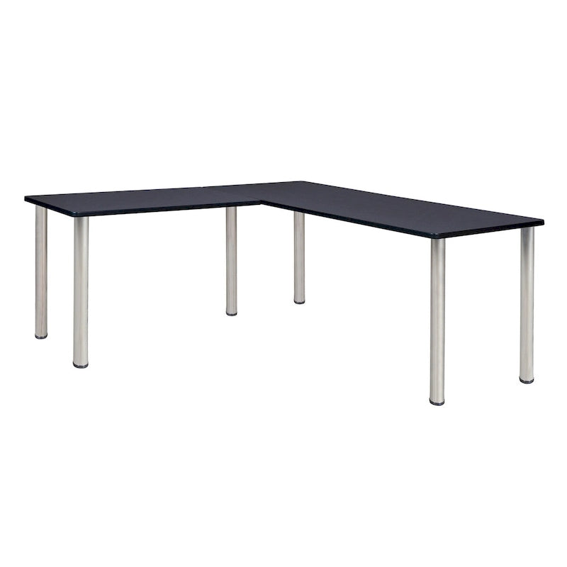 Kee 66 L-Desk with 42 Return, Beige/Black