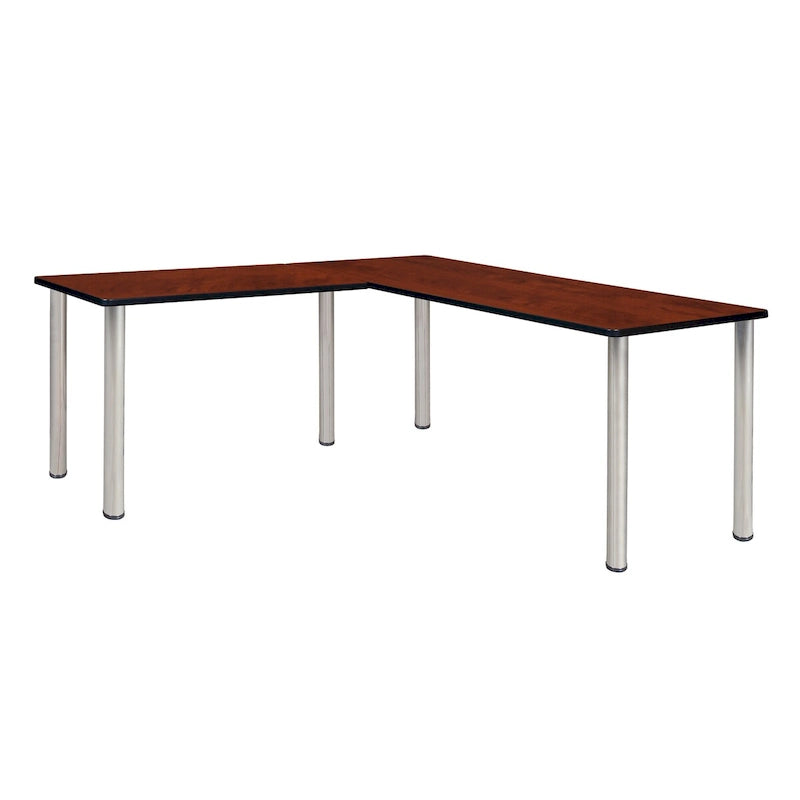 Kee 66 L-Desk with 42 Return, Beige/Black