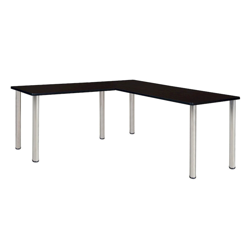 Kee 66 L-Desk with 42 Return, Beige/Black