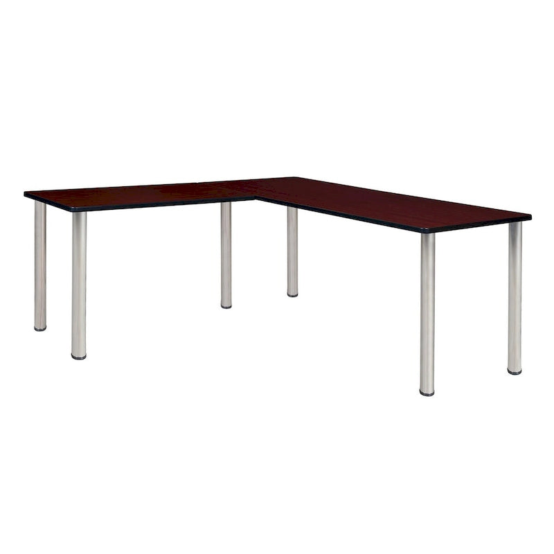 Kee 66 L-Desk with 42 Return, Beige/Black