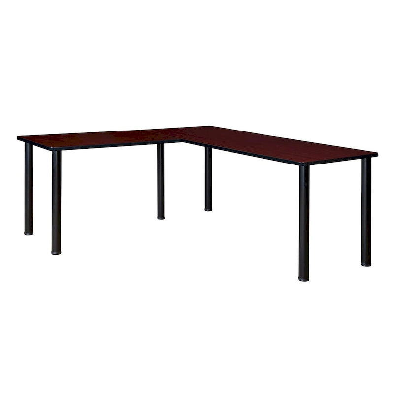 Kee 66 L-Desk with 42 Return, Beige/Black