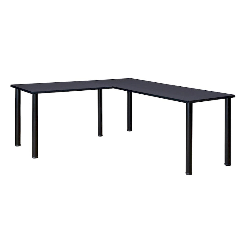 Kee 66 L-Desk with 42 Return, Beige/Black