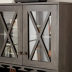 Farmhouse Bar Cabinet Dining Room Kitchen Cabinet with Wine Rack