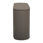 Vertical Striped Door Storage Cabinet with Metal Handles, Adjustable, Suitable for Study, Entryway and Living Room