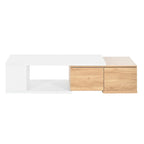 Extendable Coffee Table with 2 Storage Drawers