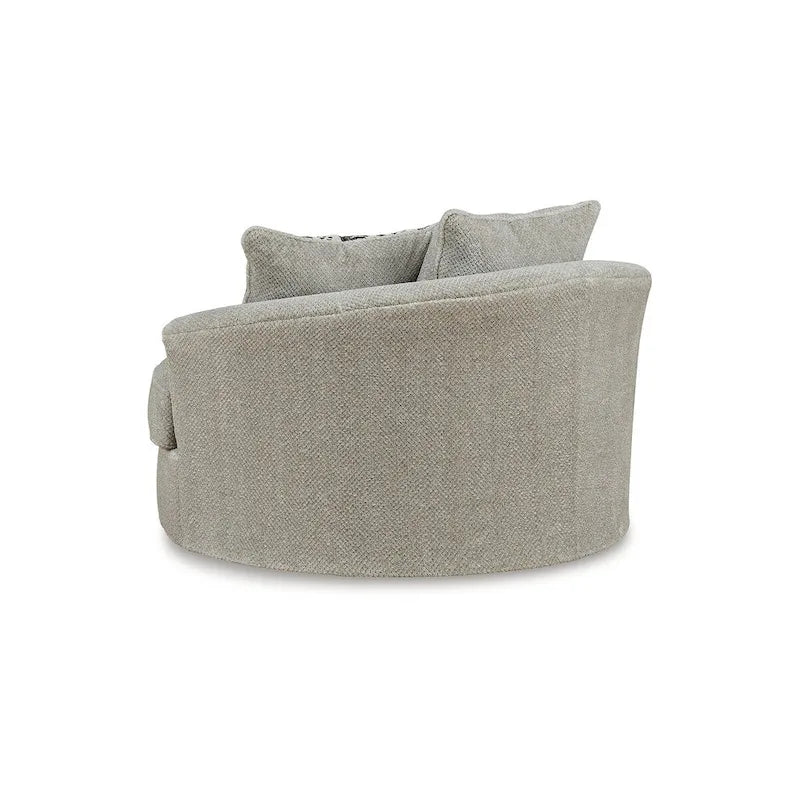 Signature Design by Ashley Calnita Brown/Gray Oversized Swivel Accent Chair - 56W x 55D x 36H
