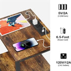Side Table with Charging Station - 11.8D x 15.7W x 23.6H