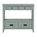 Wood Console Table Entry Sofa Table with 4 Drawers & 1 Storage Shelf for Entryway Living Room Bedroom