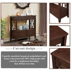 Wood Console Table Entry Sofa Table with 4 Drawers & 1 Storage Shelf for Entryway Living Room Bedroom