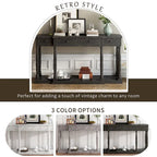 Retro Console Table with 4 Front Facing Storage Drawers and 1 Shelf