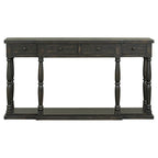Retro Console Table with 4 Front Facing Storage Drawers and 1 Shelf