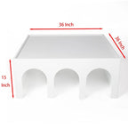 Multifunctional 4-Tier White Book Shelf & Coffee Table,Creative Furniture Floor Bookshelf,Minimalist Organizer Storage Shelves