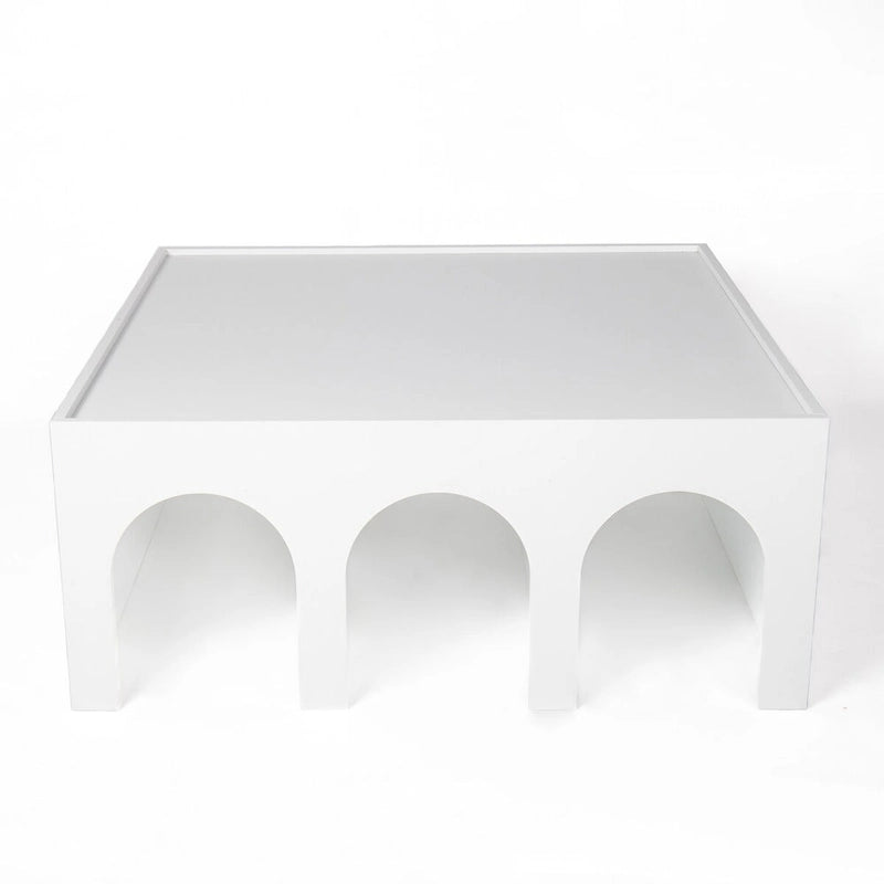 Multifunctional 4-Tier White Book Shelf & Coffee Table,Creative Furniture Floor Bookshelf,Minimalist Organizer Storage Shelves
