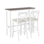 3PCS Rectangular Wood Bar Dining Set