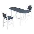 3-Piece Wood Counter Height Drop Leaf Dining Table Set with 2 Upholstered Dining Chairs
