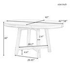 Round dining table, Farmhouse round retractable table, 16 leaf wood kitchen table
