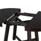 Round dining table, Farmhouse round retractable table, 16 leaf wood kitchen table