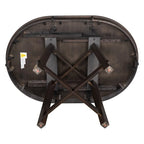 Round dining table, Farmhouse round retractable table, 16 leaf wood kitchen table