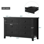 Drawer Dresser Bar Cabinet Side Cabinet,Buffet Sideboard, Solid Wood Frame,Plasticdoor Panel,Retro Shell Handle