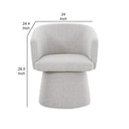 24 Inch Accent Dining Chair, Cushioned Seat and Windsor Back, Gray Linen