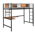 Twin Metal Loft Bed with Desk and Shelve