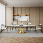 94.48 Modern Extendable Rectangular Sintered Stone Dining Table For 8 person