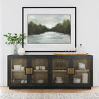 Classic Home Larson 90 Glass Reclaimed Pine Sideboard