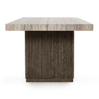 Ollie 82 Travertine Laminate Dining Table in Brown by Kosas Home