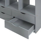 Merax Loft Bed with large shelves, writing desk and LED Light