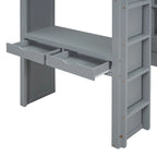 Merax Loft Bed with large shelves, writing desk and LED Light