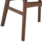 Evis 23 Inch Side Dining Chair Set of 2, Walnut Brown, Soft Green Fabric