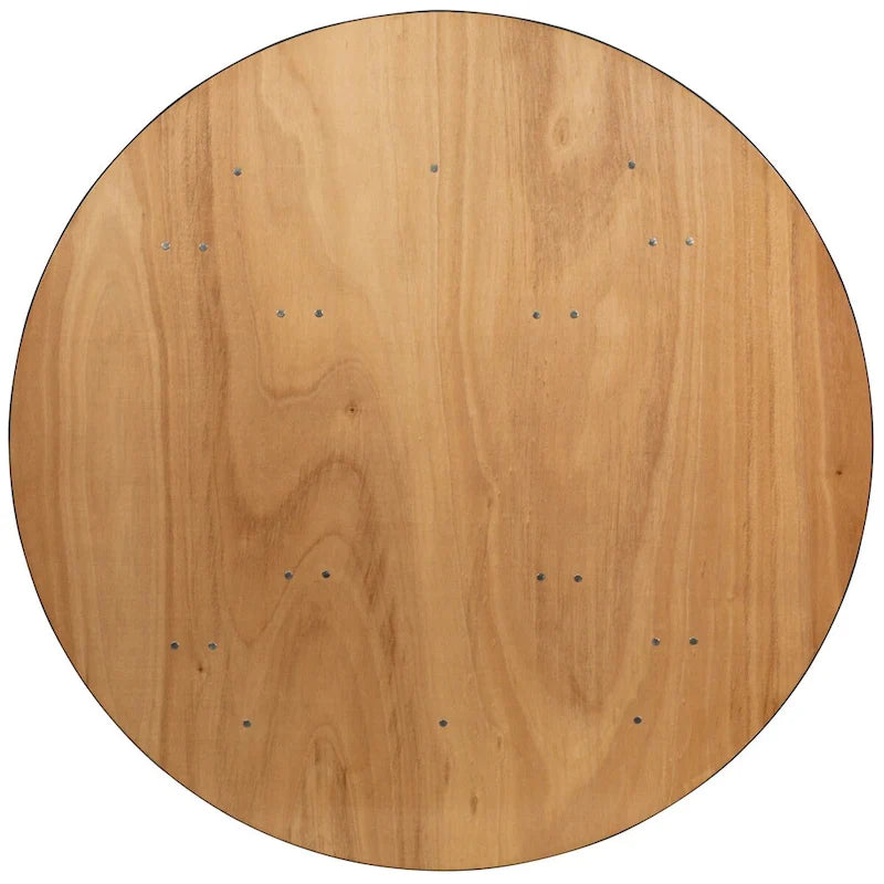 60-inch Round Wood Folding Banquet Table with Finished Top