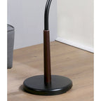Modern Metal Black and Walnut Standing Coat Rack for Home Entryway Organization & Storage