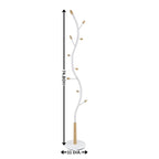 Modern Metal Black and Walnut Standing Coat Rack for Home Entryway Organization & Storage