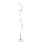 Modern Metal Black and Walnut Standing Coat Rack for Home Entryway Organization & Storage
