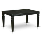 East West Furniture 7 Piece Kitchen Table Set- a Dining Table and 6 Faux Leather Dining Room Chairs, 42x60 Inch, Black