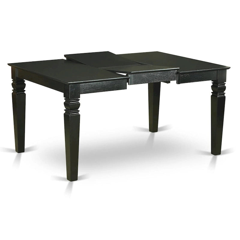 East West Furniture 7 Piece Kitchen Table Set- a Dining Table and 6 Faux Leather Dining Room Chairs, 42x60 Inch, Black