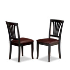 East West Furniture 7 Piece Kitchen Table Set- a Dining Table and 6 Faux Leather Dining Room Chairs, 42x60 Inch, Black