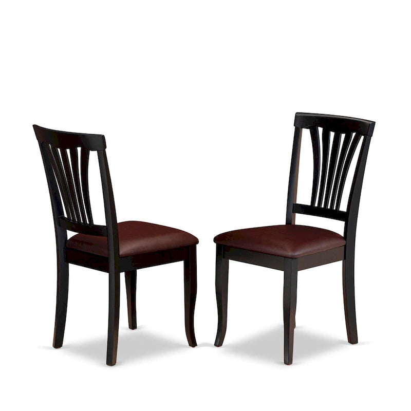 East West Furniture 7 Piece Kitchen Table Set- a Dining Table and 6 Faux Leather Dining Room Chairs, 42x60 Inch, Black