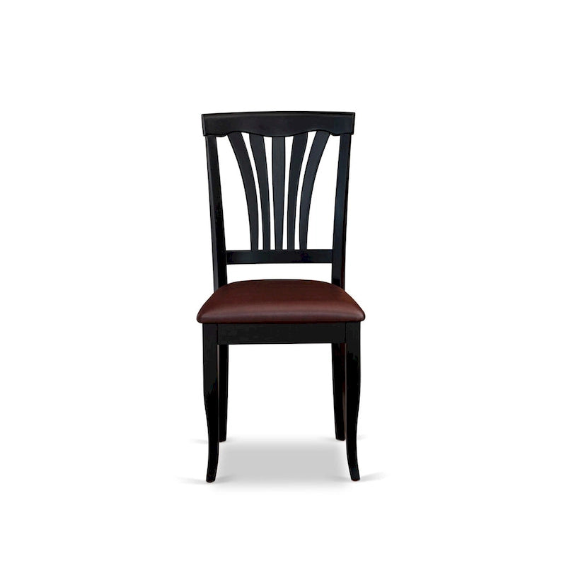 East West Furniture 7 Piece Kitchen Table Set- a Dining Table and 6 Faux Leather Dining Room Chairs, 42x60 Inch, Black