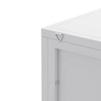 Floor Coner Cabinet, 3 Tiers with Tempered Glass Doors and Storage Shelves