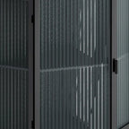 Floor Coner Cabinet, 3 Tiers with Tempered Glass Doors and Storage Shelves
