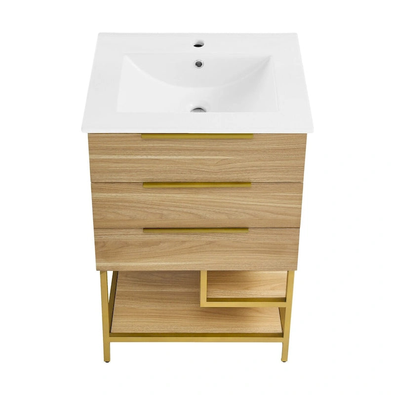 Carre 24 Bathroom Vanity in Oak
