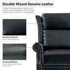 Viviana Traditional Genuine Leather Manual Swivel Glider Recliner by HULALA HOME